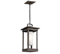 Luminosa Lighting Elstead South Hope 1 Light Small Outdoor Ceiling Chain Lantern Bronze Ip44, E14