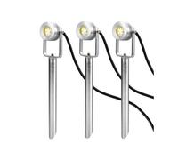 Spennymoor Starter kit including 3 x 12V Spotlights 3 x Spikes 6m cable & 12V Transformer IP54 Netlighting Grey One Size