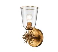 Luminosa Lighting Elstead Staring Wall Lamp Contemporary Distressed Gold, Glass Shade 1X E27