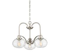 Elstead Trilogy 3 Light Chandelier, Brushed Nickel, E27