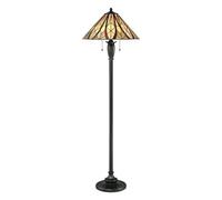 Luminosa Lighting Elstead Victory Tiffany Floor Lamp, Valiant Bronze, E27