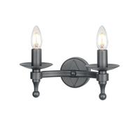 Luminosa Lighting Elstead Warwick 2 Light Indoor Candle Wall Light Graphite Black, E14