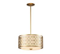 Elstead Lighting Elstead Ziggy 2 Light Large Glass Ceiling Pendant In Gold Finish