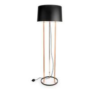 Luminosa Lighting Luminosa 3 Light Floor Lamp Black, Copper With Black Fabric Shade, E27
