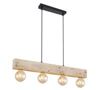 Luminosa Lighting Luminosa Adalie Bar Pendant Ceiling Light Matt Black 4X E27