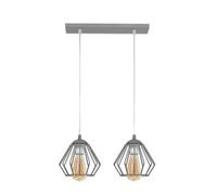 Luminosa Lighting Luminosa Agat Straight Bar Pendant Ceiling Light Grey 40Cm