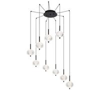Luminosa Lighting Luminosa Aida Cluster Pendant Ceiling Light Matt Black 9X Led 3000-4500K