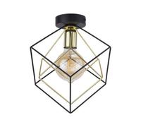 Luminosa Lighting Luminosa Alambre Semi Flush Ceiling Light Black, Gold 1Xe27