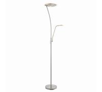 Luminosa Lighting Luminosa Alassio Led 1 Light Floor Lamp Satin Chrome, And Frosted Plastic