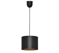 Luminosa Lighting Luminosa Alba Cylindrical Pendant Ceiling Light Black, Gold 20Cm