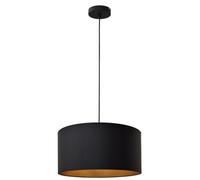 Luminosa Lighting Luminosa Alba Cylindrical Pendant Ceiling Light Black, Gold 40Cm