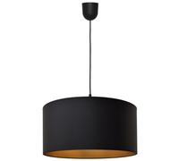 Luminosa Lighting Luminosa Alba Cylindrical Pendant Ceiling Light Black, Gold 40Cm