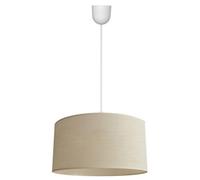 Luminosa Lighting Luminosa Alba Cylindrical Pendant Ceiling Light Ecru, White 40Cm