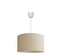 Luminosa Lighting Luminosa Alba Cylindrical Pendant Ceiling Light Ecru, White 45Cm