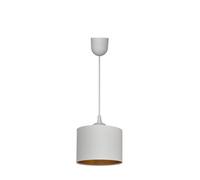 Luminosa Lighting Luminosa Alba Cylindrical Pendant Ceiling Light White, Gold 20Cm
