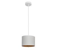 Luminosa Lighting Luminosa Alba Cylindrical Pendant Ceiling Light White, Gold 20Cm