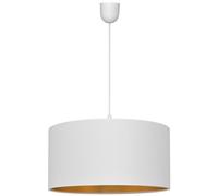 Luminosa Lighting Luminosa Alba Cylindrical Pendant Ceiling Light White, Gold 40Cm
