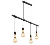 Luminosa Lighting Luminosa Alexius Bar Pendant Ceiling Light Matt Black 4X E27