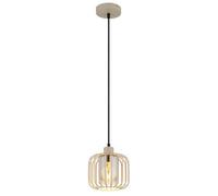 Luminosa Lighting Luminosa Alfred Wire Frame Pendant Ceiling Light, Matt Sand Colour , 1X E27