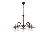 Luminosa Lighting Luminosa Alice Multi Arm Pendant Ceiling Light Black, 5X E27