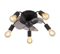 Luminosa Lighting Luminosa Alisha 3 Blade Ceiling Fan Matt Black 5X E27 Remote Control Timer