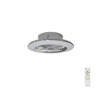 Luminosa Lighting Luminosa Alisio Mini Led Dimmable Ceiling Light & 30W Dc Reversible Fan, Silver, Remote Control