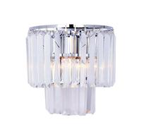 Luminosa Lighting Luminosa Amedeo Wall Lamp, Chrome, Clear, 2X E14