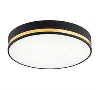 Luminosa Lighting Luminosa Amore 25Cm Flush Ceiling 2 Light Black Structure With Gold Strip
