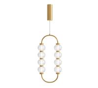 Luminosa Lighting Luminosa Amulet Oval Modern Pendant Ceiling Light Gold 3000K 700Lm Glass Shade