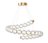 Luminosa Lighting Luminosa Amulet Swirl Modern Pendant Ceiling Light Gold 3000K 1900Lm Glass Shade