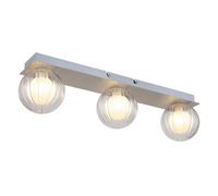 Luminosa Lighting Luminosa Ander Globe Ceiling Light Nickel Matt Ip44 Balls Clear Glass Shade 3X G9