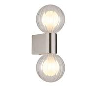 Luminosa Lighting Luminosa Ander Globe Wall Lights Matt Ip44 Balls Clear Glass Shade 2X G9