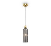 Luminosa Lighting Luminosa Antic Modern Slim Pendant Ceiling Light Gold, Glass Grey Shade