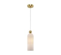 Luminosa Lighting Luminosa Antic Modern Slim Pendant Ceiling Light Gold, Glass White Shade