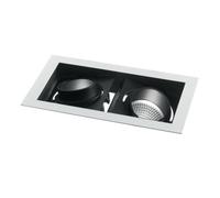Luminosa Lighting Luminosa Apollo Integrated Led Twin Recessed Downlight Adjustable, White Black, 3000K