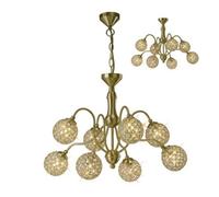 Luminosa Lighting Luminosa Apollo Semi Flush Ceiling Pendant 8 Light Satin Brass, Crystal