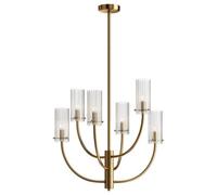 Maytoni Arco pendant light, 6 glass lampshades