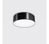 Luminosa Lighting Luminosa Arena Cylindrical Flush Light Black 25Cm E27