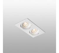 Luminosa Lighting Luminosa Arg 2 Light Double Square Tiltable Recessed Spotlight White, Gu10