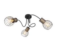 Luminosa Lighting Luminosa Argusto Multi Arm Semi Flush Ceiling Lamp Matt Black 3X E27