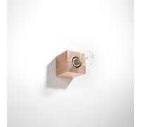Luminosa Lighting Luminosa Ariz Surface Mounted Square Wall Lamp Natural Wood E27
