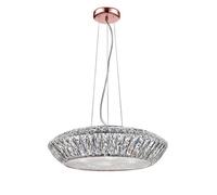 Netlighting Armel 5 Light LED Crystal Rosy Gold Pendant Ceiling Light in Clear Netlighting Clear