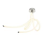 Luminosa Lighting Luminosa Armonia Semi Flush Ceiling Large Ribbons, 60W Led, 3000K, 4500Lm, Polished Chrome, Frosted Acrylic