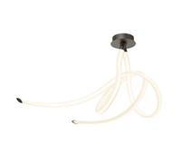 Luminosa Lighting Luminosa Armonia Semi Flush Ceiling Large Ribbons, Dimmable, 60W Led, 3000K, 4500Lm, Titanium, Frosted Acrylic