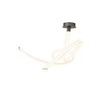 Luminosa Lighting Luminosa Armonia Semi Flush Ceiling Medium Ribbons, Dimmable, 60W Led, 3000K, 4500Lm, Titanium, Frosted Acrylic