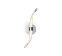 Luminosa Lighting Luminosa Armonia Wall Lamp Wave, 12W Led, 3000K, 900Lm, Polished Chrome, Frosted Acrylic