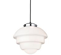 Luminosa Lighting Luminosa Art 1 Light Ceiling Pendant Chrome, Opal White Glass, E27