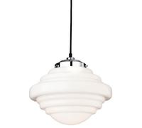 Netlighting Art 1 Light Ceiling Pendant Chrome, Opal White Glass, E27 - 4948CH