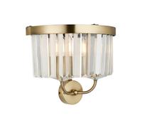 Luminosa Lighting Luminosa Ascoli Wall Lamp Antique Brass Plate & Clear Cut Glass 2 X 6W Led E14