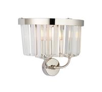 Luminosa Lighting Luminosa Ascoli Wall Lamp Bright Nickel Plate & Clear Cut Glass 2 X 6W Led E14